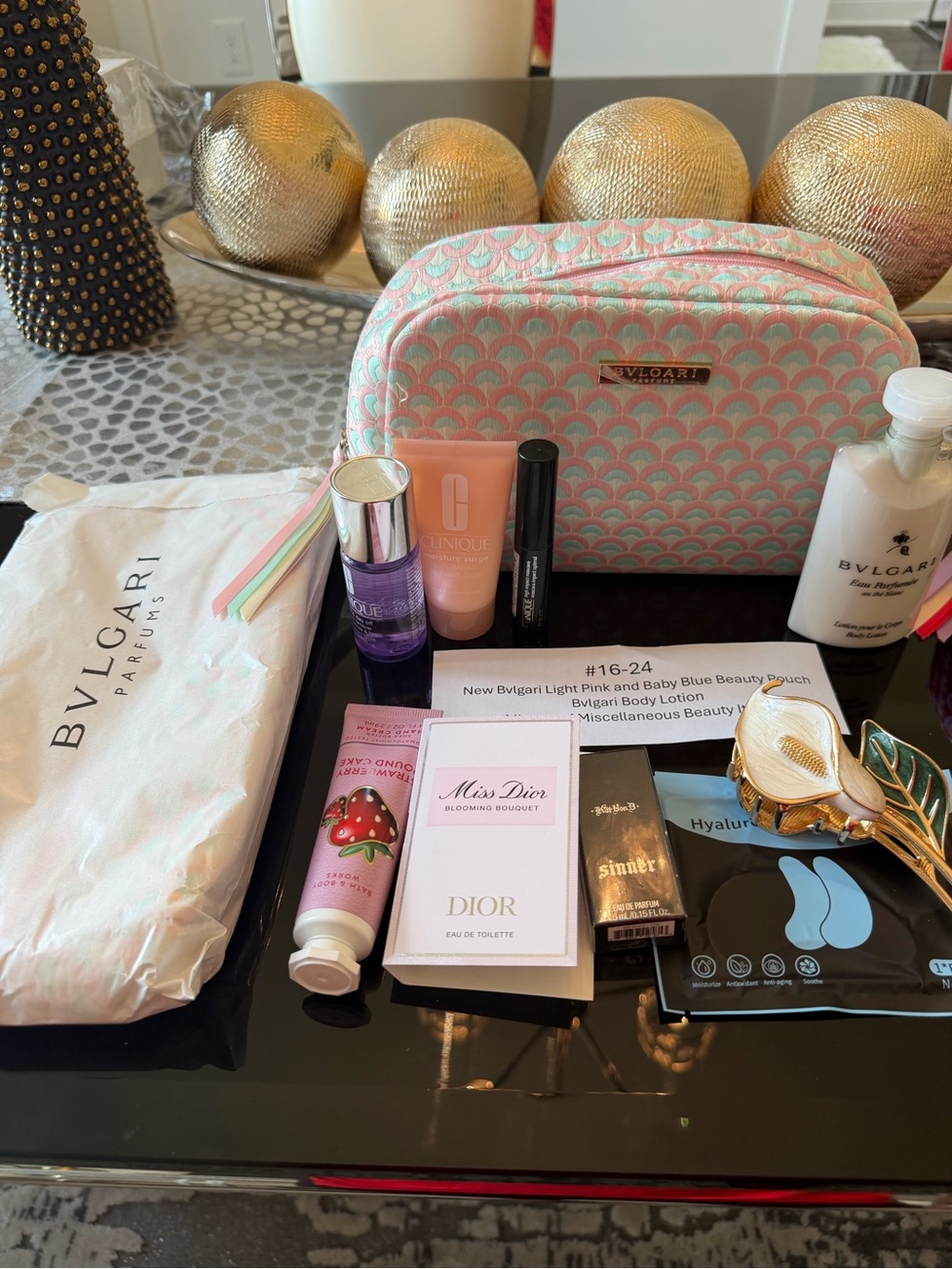 Summer Fun Appreciation Bvlgari Cosmetics Beauty Pouch with Lots of Goodies. - Picture 5 of 11